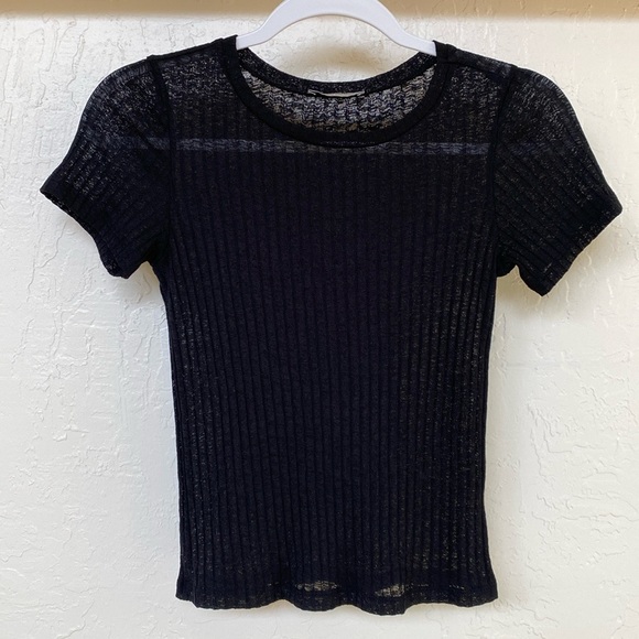Zara Ribbed See-through Top - Picture 2 of 6